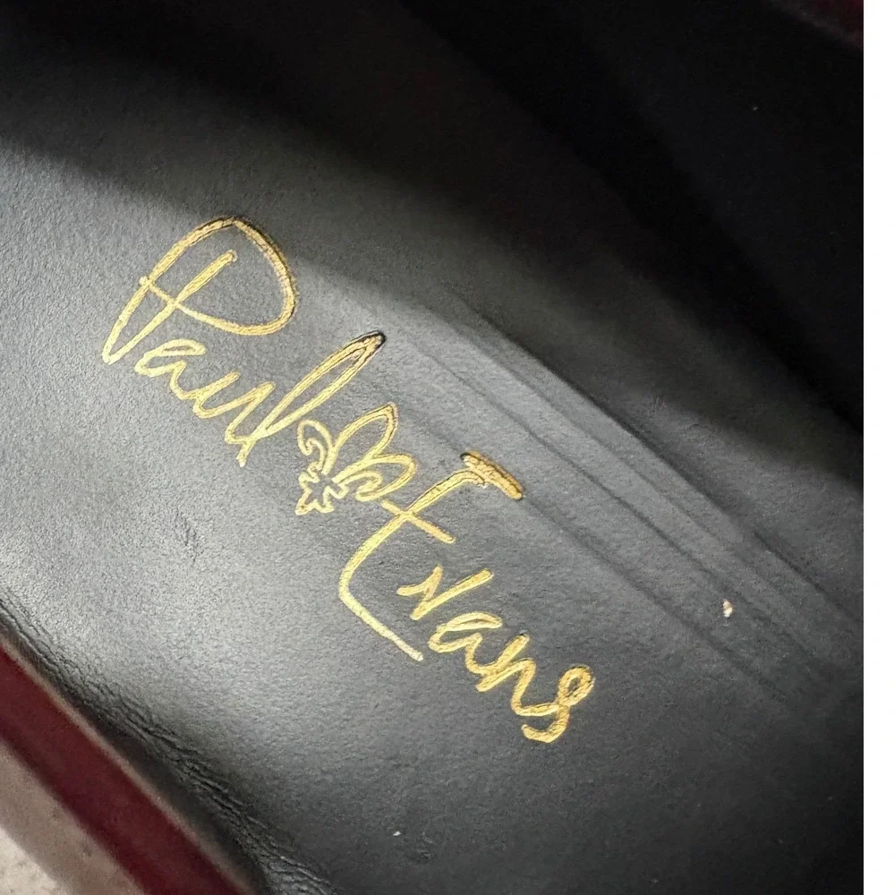 Paul Evans Penny Loafers Men *9 Oxblood Burgundy Leather Italian Dress Shoes EUC